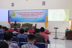 Sosialisasi Penelitian Skim Mandiri Unikal dan ProgramHibah Insentif Jurnal International Bereputasi