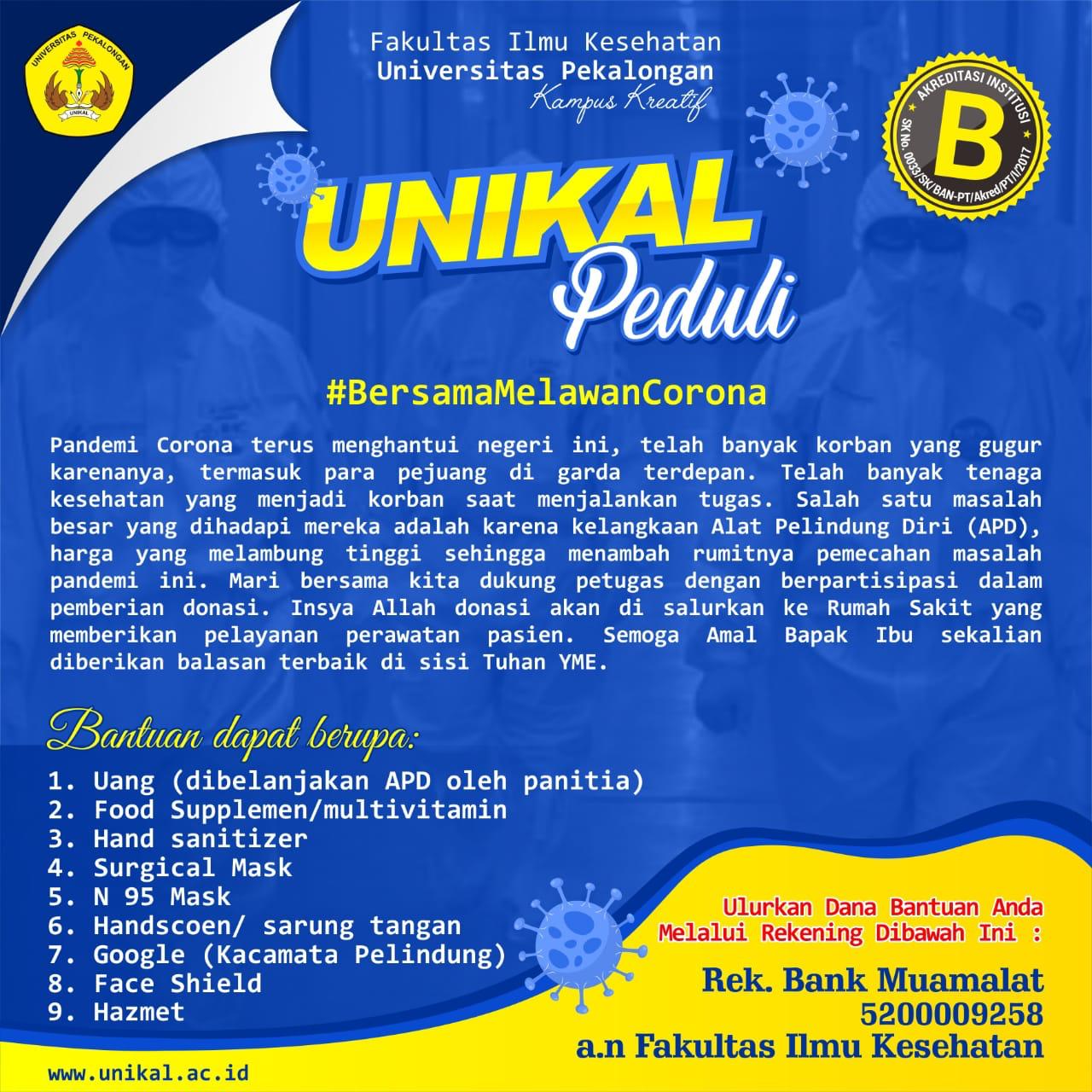 unikal peduli bersama lawan covid 19