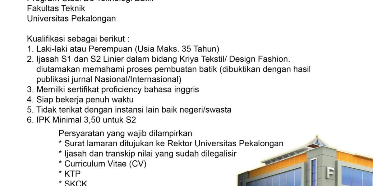 Lowongan dosen unikal